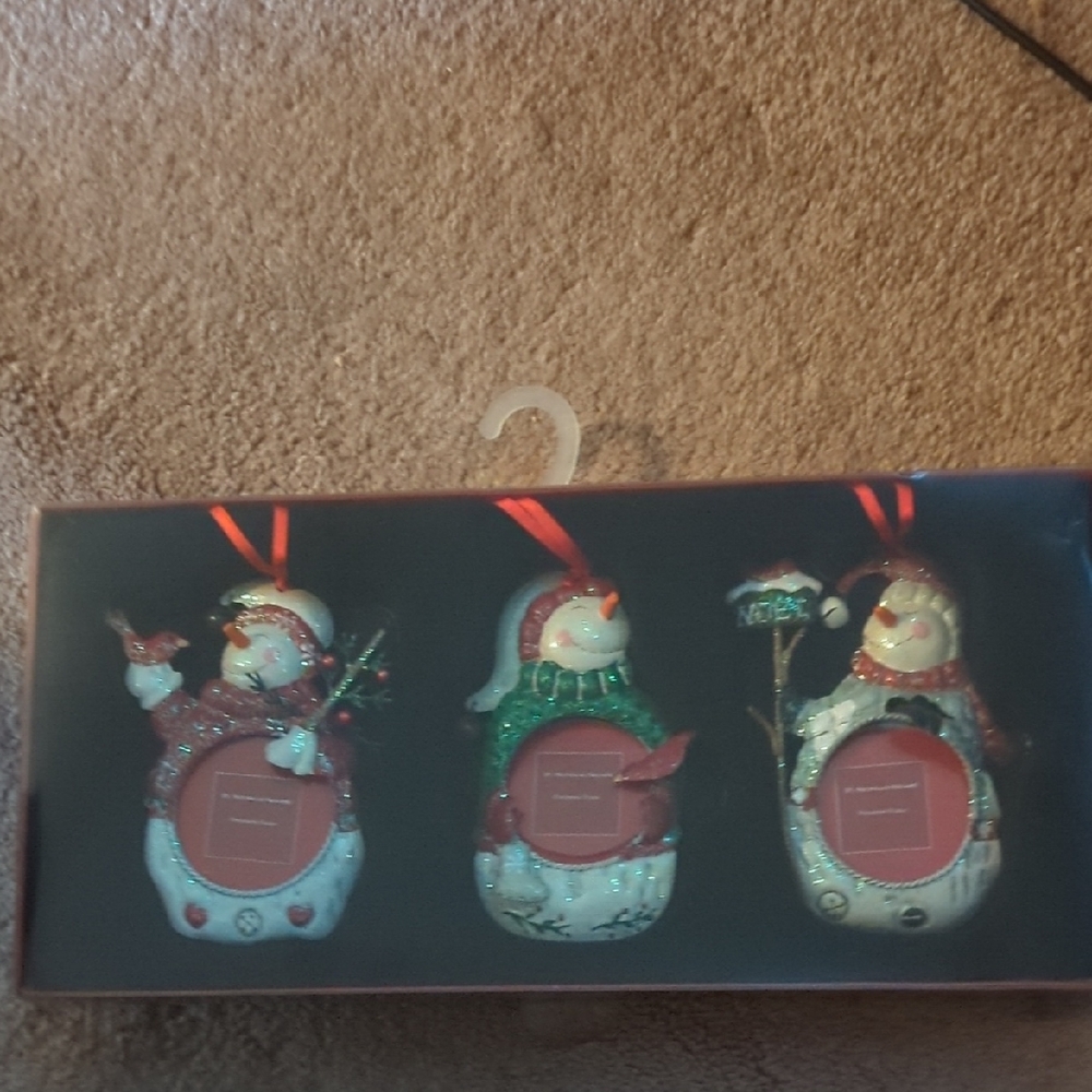 Festive Snowman Ornament Set - Multicolor. New SALE